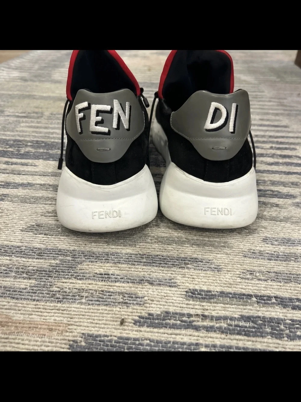 Fendi Logo sneakers Red, White And Black, US Size 13-14 EU 48-49